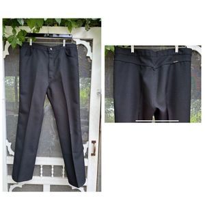 Vtg | 70s Wrangler Black Trousers Pants Bareback Western Straight Leg Bootcut